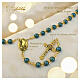 Green and gold Murano glass rosary, 0.31 in beads s1