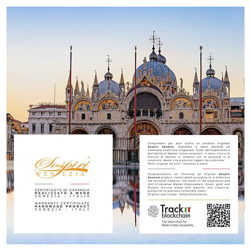 Różaniec liturgiczny, zielone perły Murano 8 mm, złote wykończenie 7