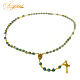 Green and Gold Murano Glass Liturgical Rosary, 8mm s5