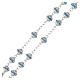 Rosario plata 925 cuentas strass celestes 6 mm s4
