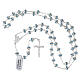Rosario plata 925 cuentas strass celestes 6 mm s5