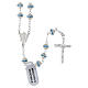 925 silver rosary sky-blue strass 6 mm beads s1