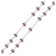 Rosario argento 925 cristalli rosa 6 mm s4