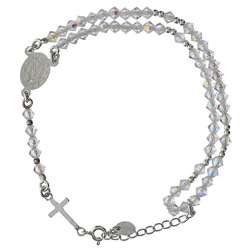 Rosary bracelet 4 mm crystal beads 925 silver 2