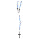Chapelet collier argent 925 4 mm cristal bleu ciel transparent s1