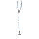Chapelet collier argent 925 4 mm cristal bleu ciel transparent s3