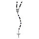 Rosario granos 4 mm cristal negro y blanco plata 925 s3