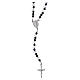 925 silver rosary with 4 mm black and white crystal beads s1