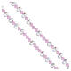 Rosario indossabile argento 925 grani 6 mm cristallo rosa e bianco s4