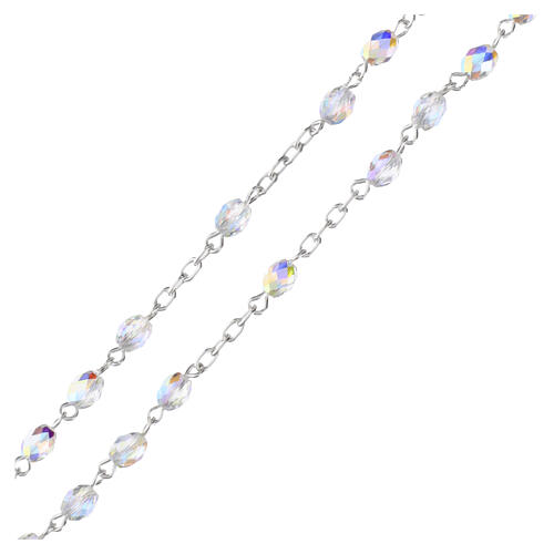 Chapelet Médaille Miraculeuse cristaux blancs 6 mm argent 925 4