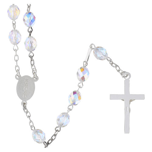Chapelet collier en argent 925 et cristaux Swarovski 6 mm 3