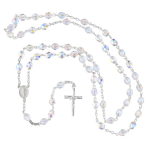 Rosario indossabile 6 mm in argento 925 con cristalli 5