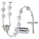Terço prata 925 howlite branca contas 6 mm s1