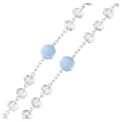 Rosary of 925 silver with 0.31-inch white briolette crystal beads 4