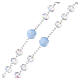 Rosario plata 925 granos 8 mm cristal blanco corte briolette s4