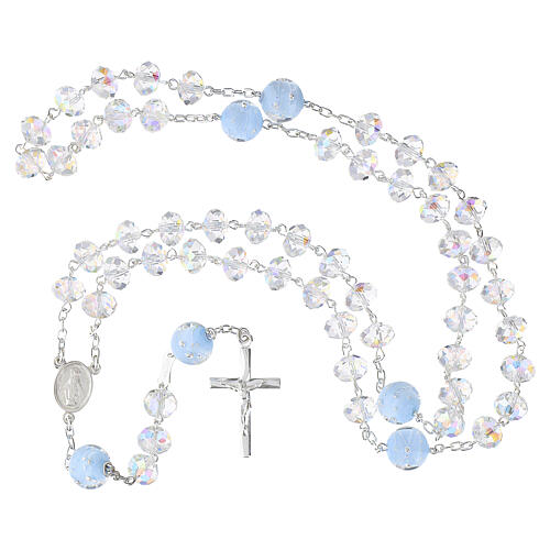 925 silver rosary 8 mm white briolette crystal 5