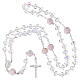 Rosario argento 925 grani in cristallo bianco briolette da 8 mm s5