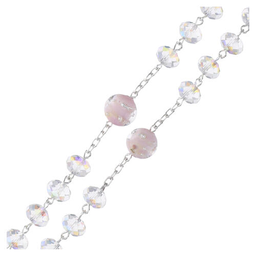 Różaniec srebrny 925 z kryształami briolette 8 mm 4