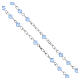 Rosario argento 925 grani cristallo celeste 4 mm s4