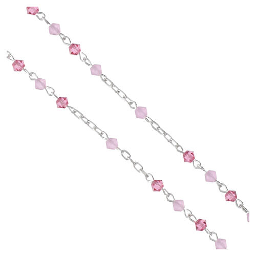 925 silver rosary with 4 mm pink crystal beads 4