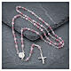 925 silver rosary with 4 mm pink crystal beads s2