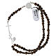 Bracciale rosario grani legno da 4 mm argento 925 s3