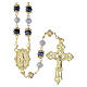 Rosario Madonna Miracolosa in cristallo grigio e nero 8 mm color oro s1