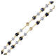 Rosario Madonna Miracolosa in cristallo grigio e nero 8 mm color oro s3