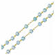 Rosario azzurro grani sfaccettati 5 mm crociera dorata s4