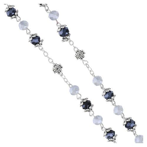 Rosary beads 4 mm blue-grey synthetic crystal Miraculous Mary 3