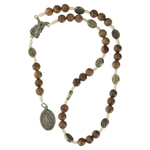 St. Michael the Archangel rosary with 0.31-inch wooden beads 4