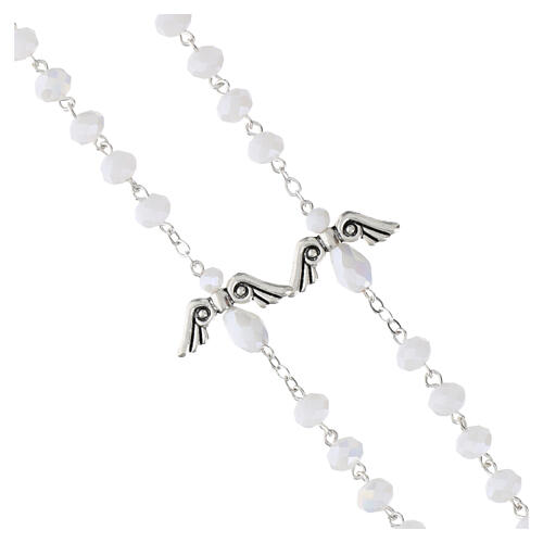 Rosenkranz Erzengel Michael mit synthetischen Kristallperlen, 4 mm 3