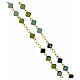 Rosario ematite verde 5 mm catena dorata s3
