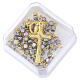 Różaniec z hematytu, błyszczący, koraliki 4 mm kształt kostki s5