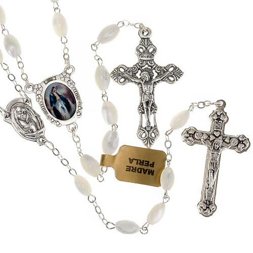 Mother of pearl oval rosary 1