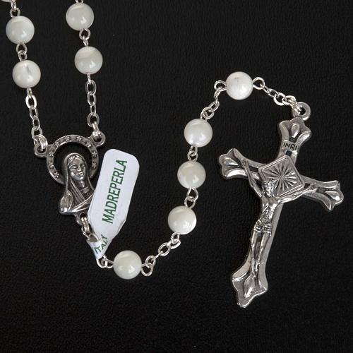 Rosary with mother of pearl bead, 6mm and Our Lady centerpiece 2