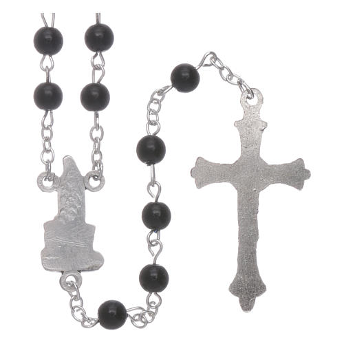 Our Lady of Fatima rosary black imitation pearl 6mm beads 2