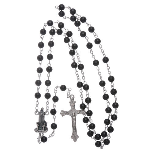 Our Lady of Fatima rosary black imitation pearl 6mm beads 4