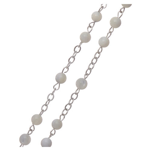Rosenkranz Perlmutt mit runden Perlen, 2 mm 3