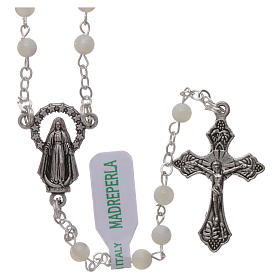 Rosary in mother-of-pearl with 2x2 mm grains