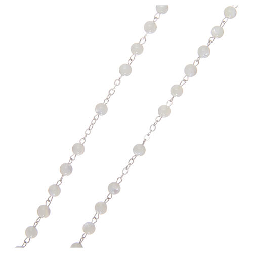 Rosenkranz Perlmutt mit runden Perlen, 3 mm 3