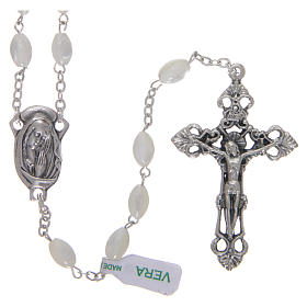 Rosary in mother-of-pearl with 7x3 mm oval grains