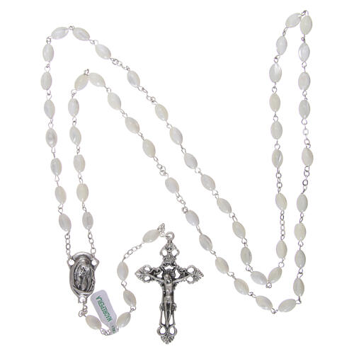 Mother-of-pearl rosary with oval pearls 7x3 mm 4