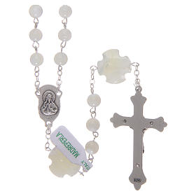 Rosary in mother-of-pearl with 3x3 mm grains