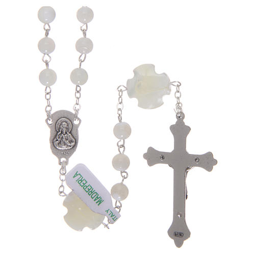 Rosary in mother-of-pearl with 3x3 mm grains 2