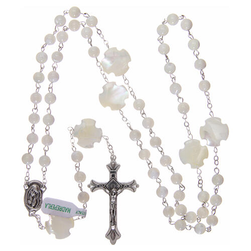 Mother-of-pearl rosary with round pearls of 3 mm 4
