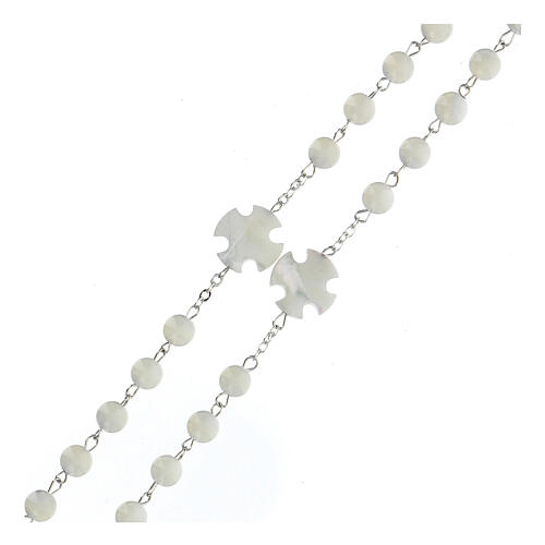 Rosary with real round mother of pearl beads 6 mm 3
