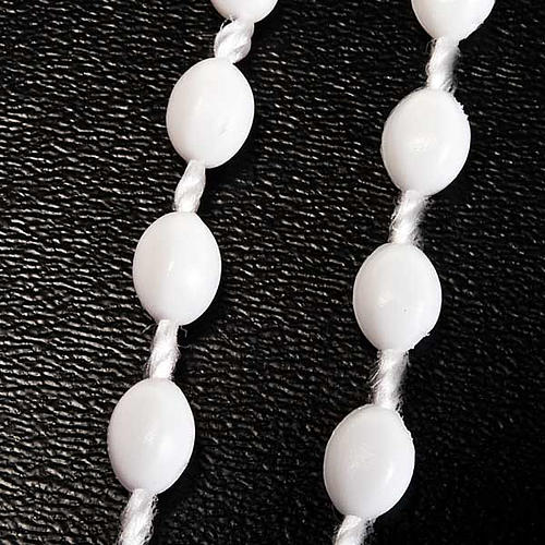 Rosenkranz, weiße Kunststoffperlen auf Nylonkordel, mit Verschluss, 6 mm 4