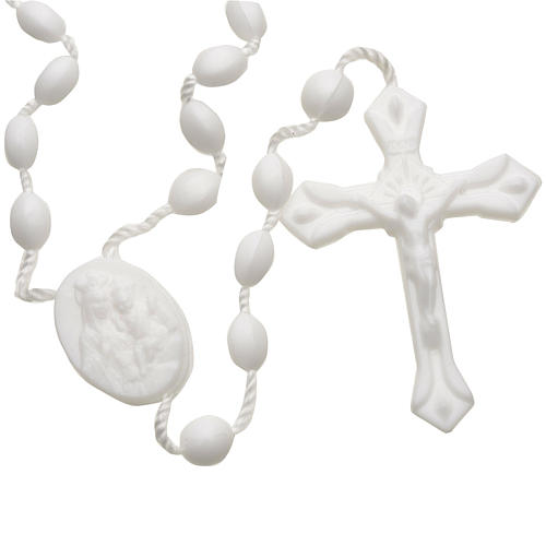 White nylon rosary, openable chain 1