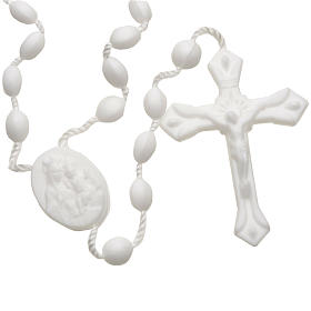 White nylon rosary, openable chain